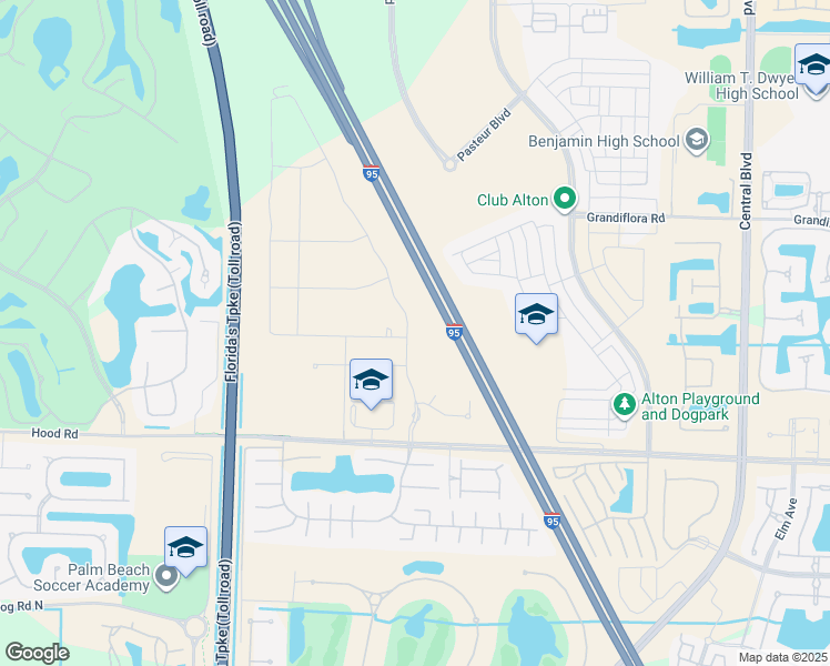 map of restaurants, bars, coffee shops, grocery stores, and more near 13026 Artisan Circle in Palm Beach Gardens
