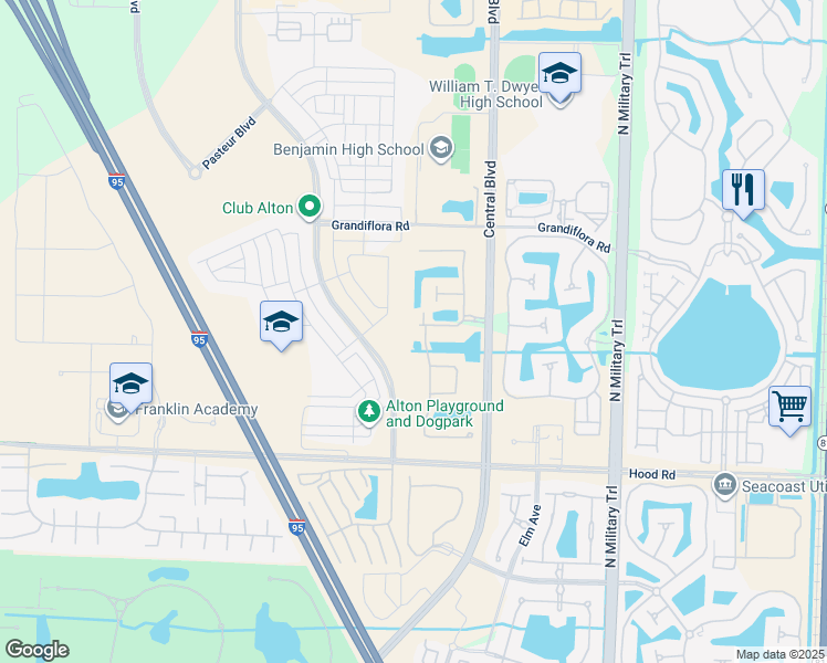 map of restaurants, bars, coffee shops, grocery stores, and more near 3120 San Michele Drive in Palm Beach Gardens