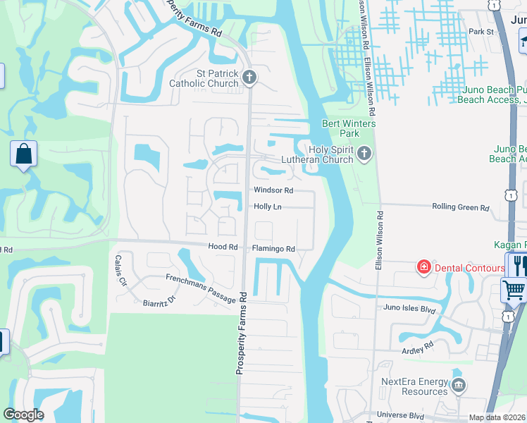 map of restaurants, bars, coffee shops, grocery stores, and more near 2420 Holly Lane in West Palm Beach