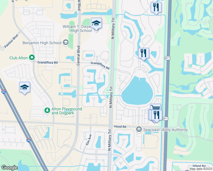 map of restaurants, bars, coffee shops, grocery stores, and more near 5013 Magnolia Bay Circle in Palm Beach Gardens