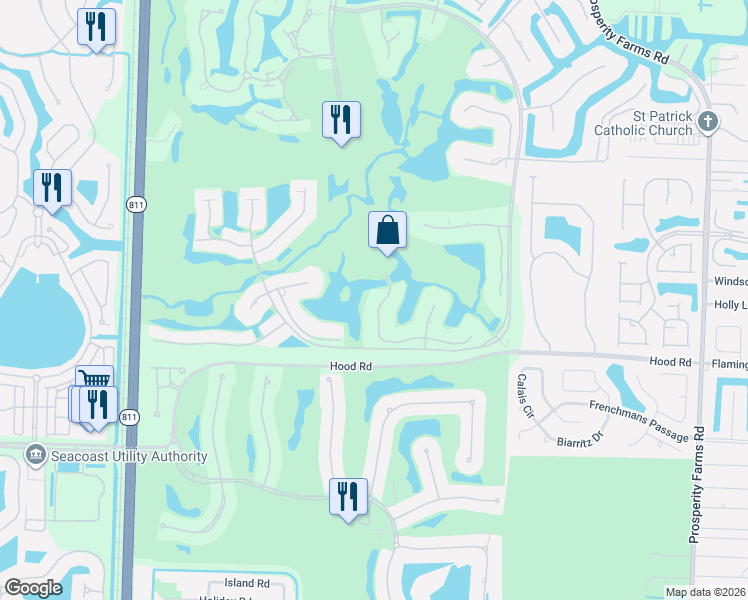 map of restaurants, bars, coffee shops, grocery stores, and more near 3300 Monet Drive West in Palm Beach Gardens