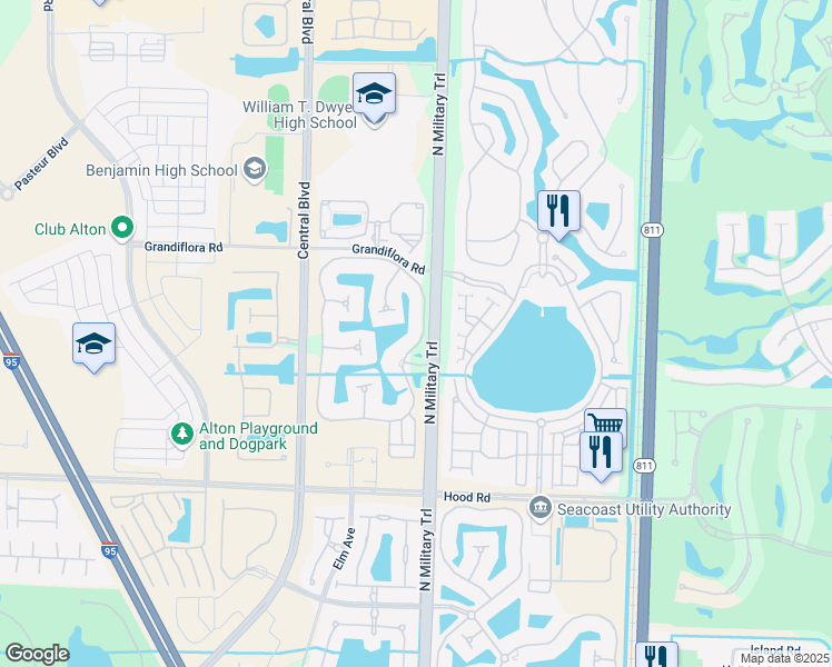 map of restaurants, bars, coffee shops, grocery stores, and more near 5013 Magnolia Bay Circle in Palm Beach Gardens