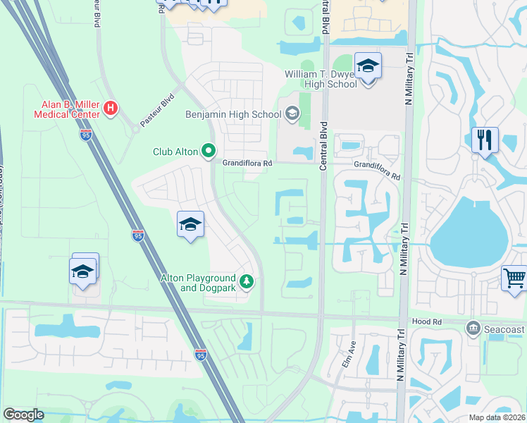 map of restaurants, bars, coffee shops, grocery stores, and more near 3120 San Michele Drive in Palm Beach Gardens