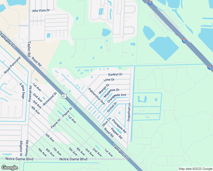 map of restaurants, bars, coffee shops, grocery stores, and more near 15445 Mango Drive in Punta Gorda