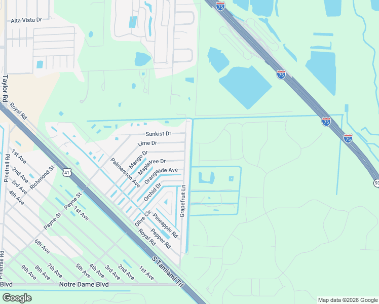 map of restaurants, bars, coffee shops, grocery stores, and more near 11096 Grapefruit Lane in Punta Gorda