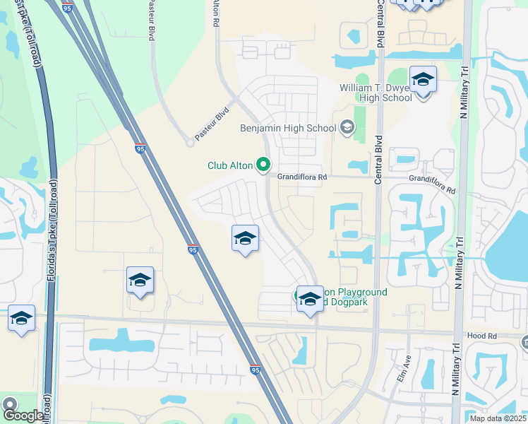 map of restaurants, bars, coffee shops, grocery stores, and more near 13181 Alton Road in Palm Beach Gardens
