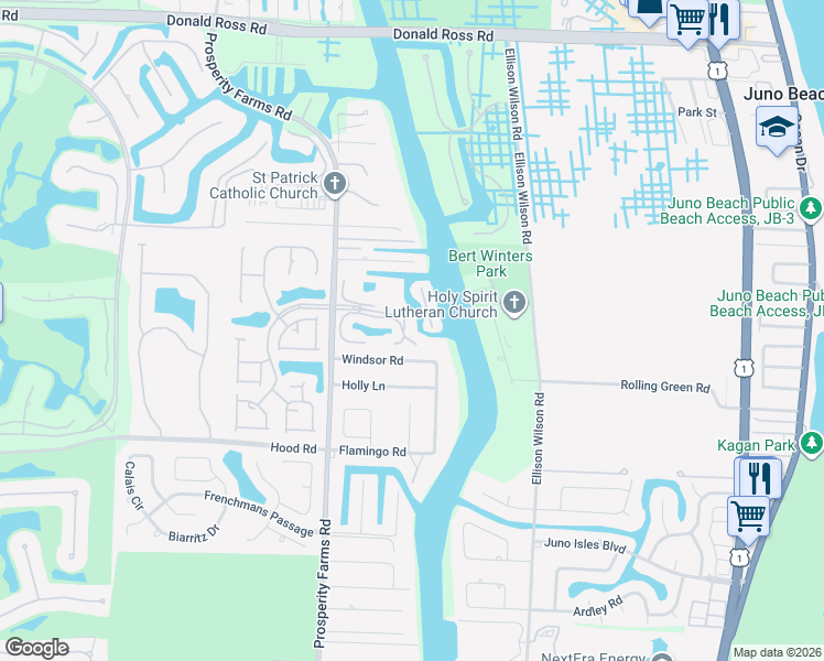 map of restaurants, bars, coffee shops, grocery stores, and more near 2300 Treasure Isle Drive in Palm Beach Gardens