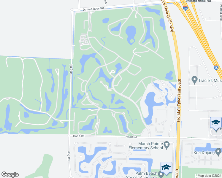 map of restaurants, bars, coffee shops, grocery stores, and more near 6672 South Pine Court in Palm Beach Gardens