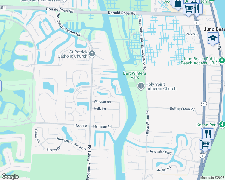 map of restaurants, bars, coffee shops, grocery stores, and more near 2299 Treasure Isle Drive in West Palm Beach