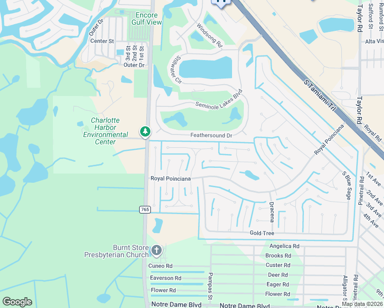 map of restaurants, bars, coffee shops, grocery stores, and more near 7327 North Tulip Tree in Punta Gorda