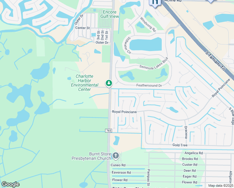 map of restaurants, bars, coffee shops, grocery stores, and more near 7326 North Seagrape Road in Punta Gorda