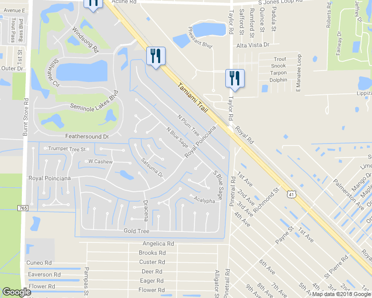 map of restaurants, bars, coffee shops, grocery stores, and more near 350 Royal Poinciana in Punta Gorda