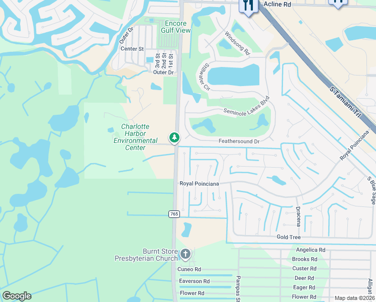 map of restaurants, bars, coffee shops, grocery stores, and more near 7332 North Seagrape Road in Punta Gorda