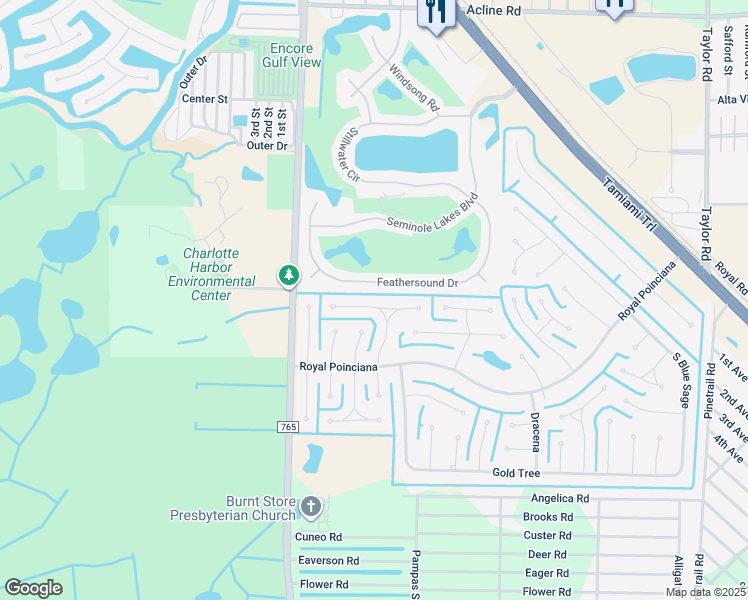 map of restaurants, bars, coffee shops, grocery stores, and more near 7327 North Tulip Tree in Punta Gorda