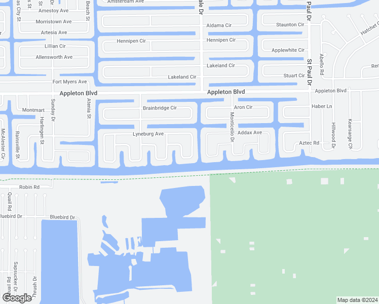 map of restaurants, bars, coffee shops, grocery stores, and more near 10601 Ayear Road in Port Charlotte