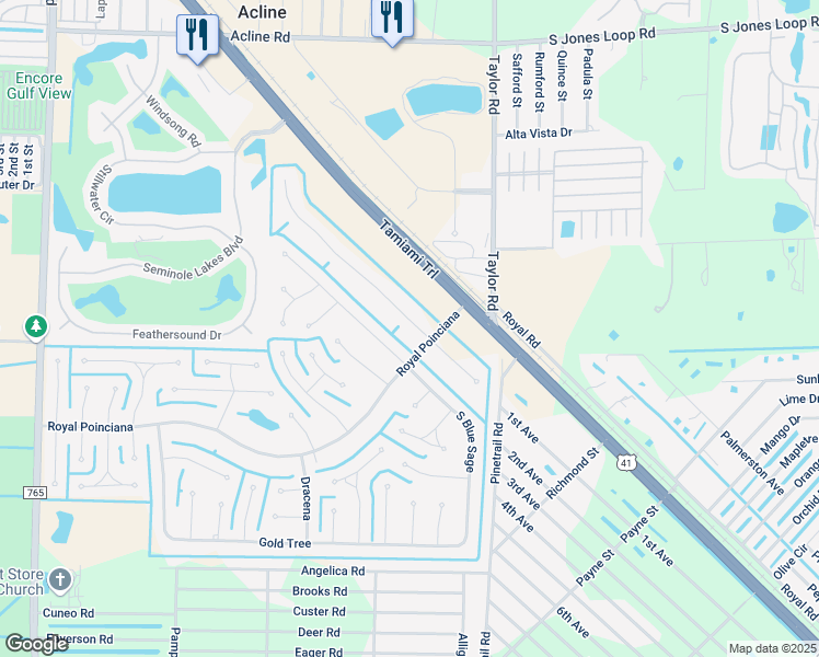 map of restaurants, bars, coffee shops, grocery stores, and more near 7245 N Plum Tree in Punta Gorda