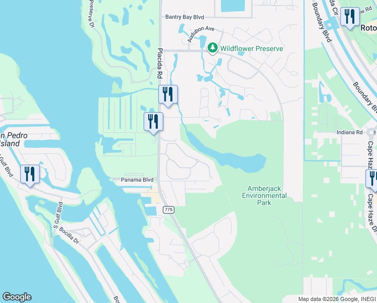 map of restaurants, bars, coffee shops, grocery stores, and more near 8571 Amberjack Circle in Englewood