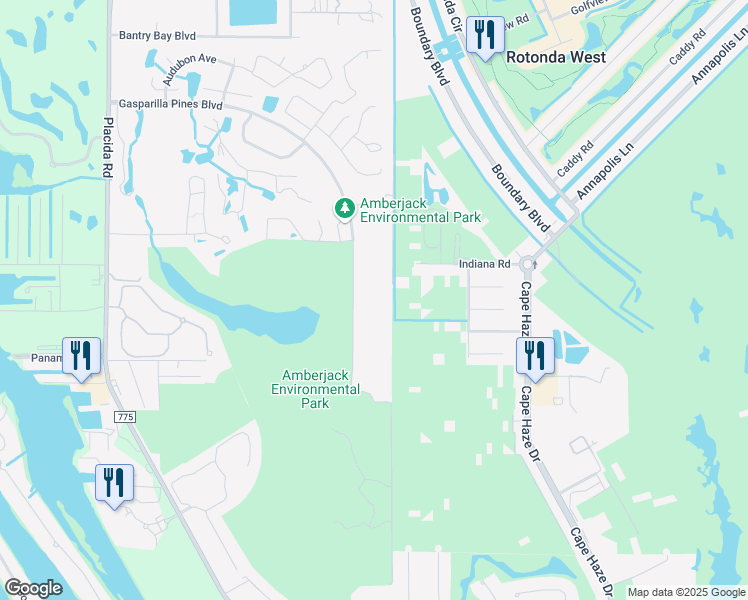 map of restaurants, bars, coffee shops, grocery stores, and more near 2312 Arlington Drive in Rotonda West