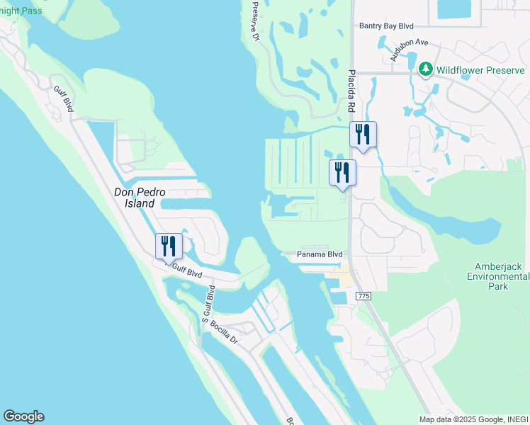 map of restaurants, bars, coffee shops, grocery stores, and more near 8068 Bay Point Drive in Englewood