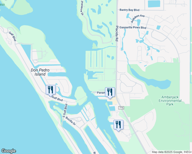 map of restaurants, bars, coffee shops, grocery stores, and more near 8150 Bay Point Drive in Englewood