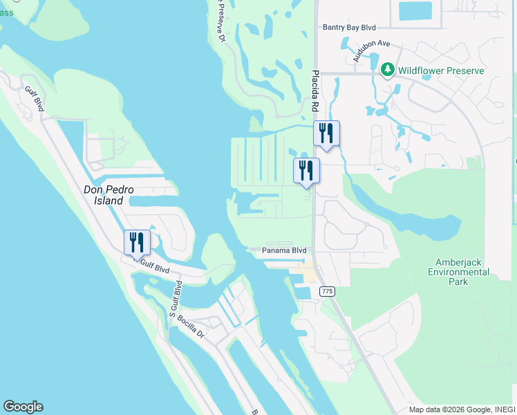 map of restaurants, bars, coffee shops, grocery stores, and more near 8222 Harborside Circle in Englewood