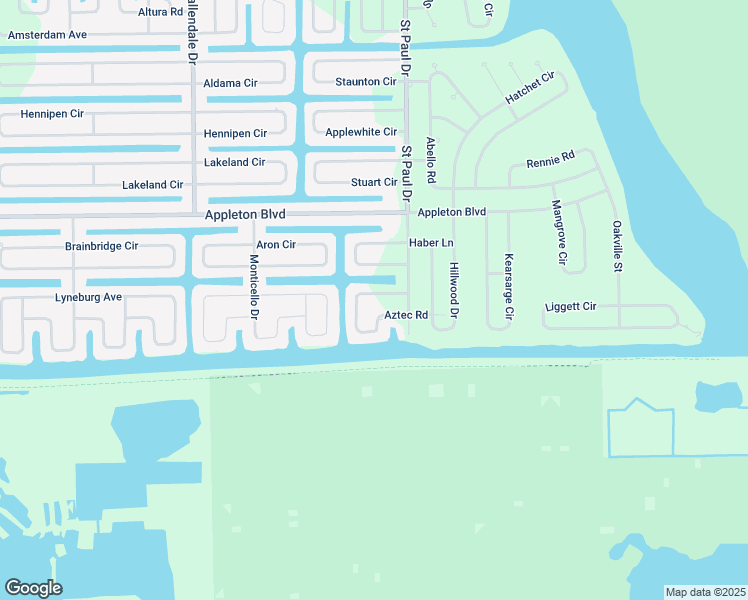 map of restaurants, bars, coffee shops, grocery stores, and more near 10470 Aztec Road in Port Charlotte