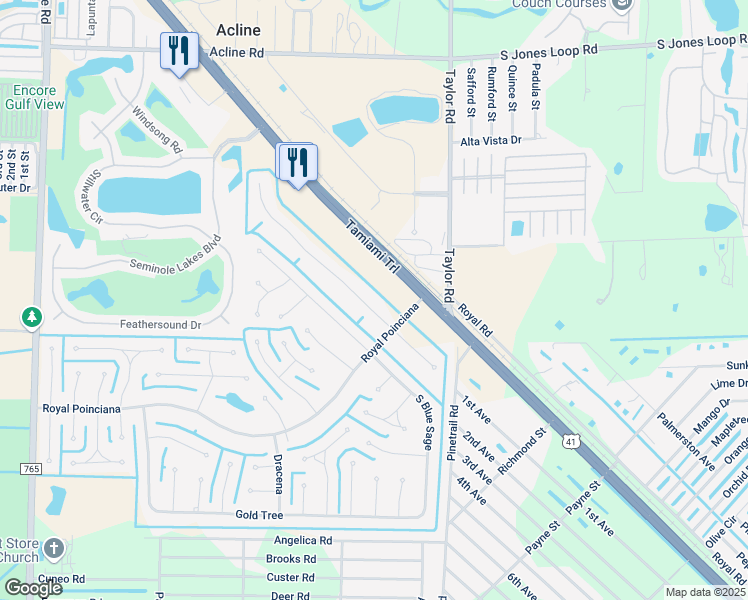 map of restaurants, bars, coffee shops, grocery stores, and more near 7245 North Plum Tree in Punta Gorda