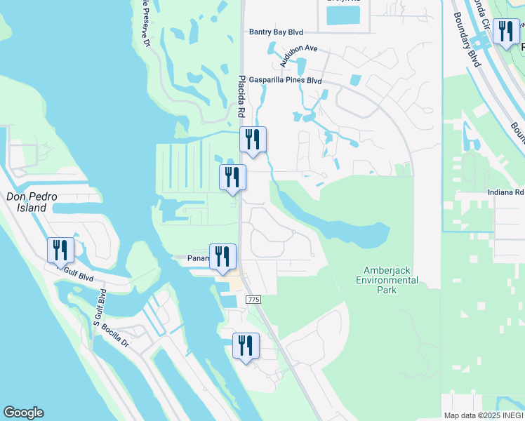 map of restaurants, bars, coffee shops, grocery stores, and more near 8520 Amberjack Circle in Englewood