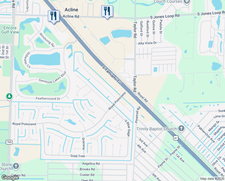 map of restaurants, bars, coffee shops, grocery stores, and more near 7188 North Plum Tree in Punta Gorda