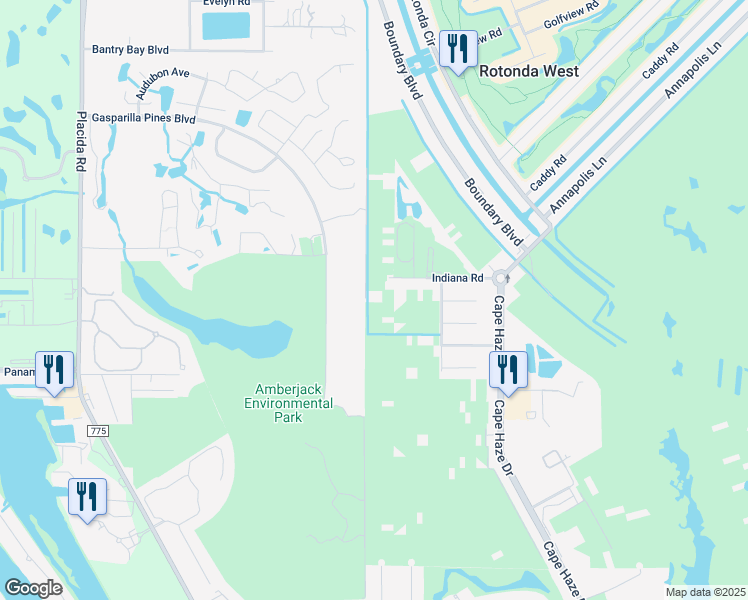 map of restaurants, bars, coffee shops, grocery stores, and more near 2312 Arlington Drive in Rotonda West