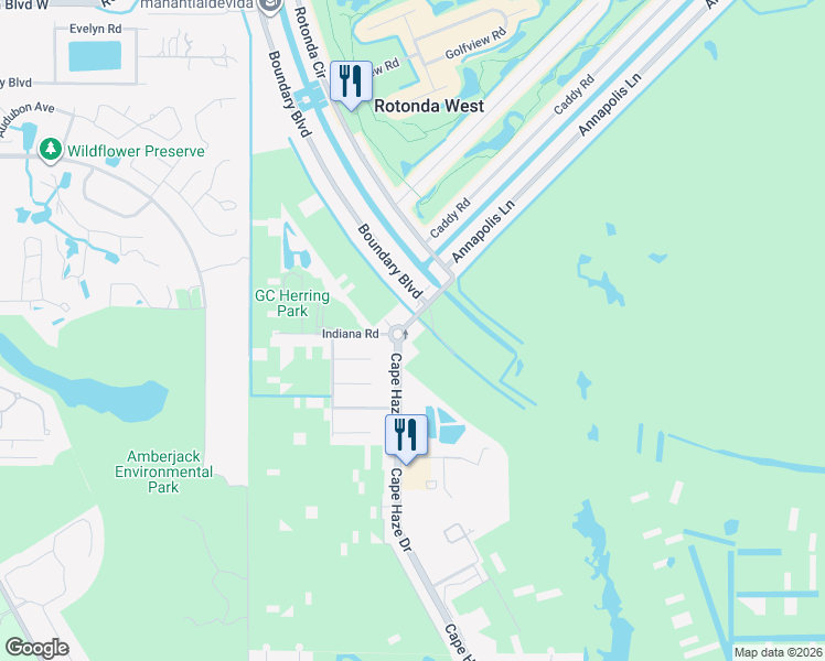 map of restaurants, bars, coffee shops, grocery stores, and more near 3583 Cape Haze Drive in Rotonda West