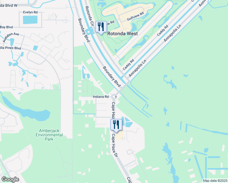 map of restaurants, bars, coffee shops, grocery stores, and more near 49 Boundary Boulevard in Rotonda West