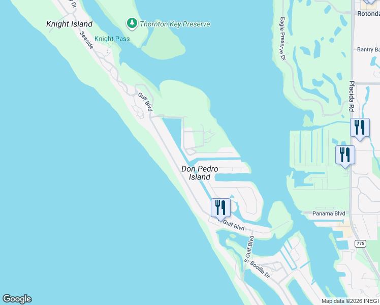map of restaurants, bars, coffee shops, grocery stores, and more near 10500 Yacht Basin Drive in Placida