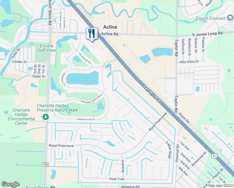 map of restaurants, bars, coffee shops, grocery stores, and more near 7106 North Blue Sage in Punta Gorda