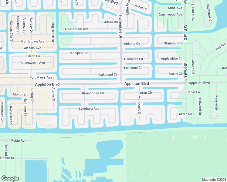 map of restaurants, bars, coffee shops, grocery stores, and more near 15454 Brainbridge Circle in Port Charlotte