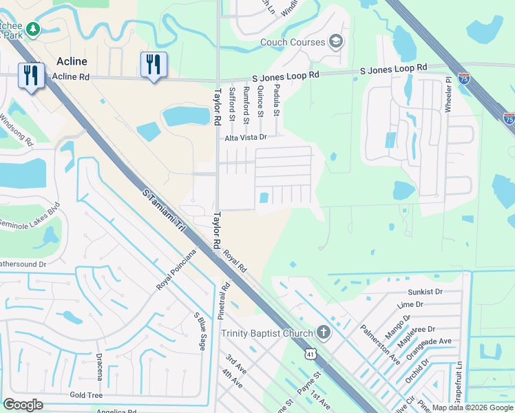 map of restaurants, bars, coffee shops, grocery stores, and more near 184 West Manatee Loop in Punta Gorda