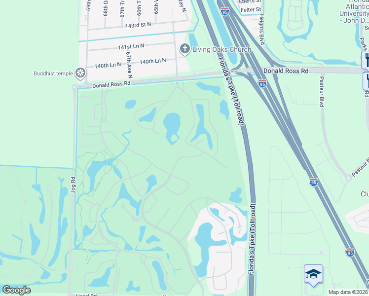 map of restaurants, bars, coffee shops, grocery stores, and more near 13535 Eastpointe Boulevard in West Palm Beach