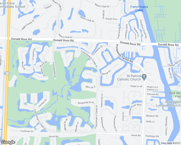 map of restaurants, bars, coffee shops, grocery stores, and more near 3127 Miro Drive North in Palm Beach Gardens