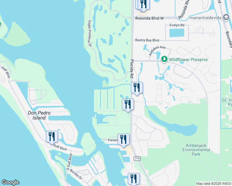 map of restaurants, bars, coffee shops, grocery stores, and more near 10412 Raymond Street in Englewood