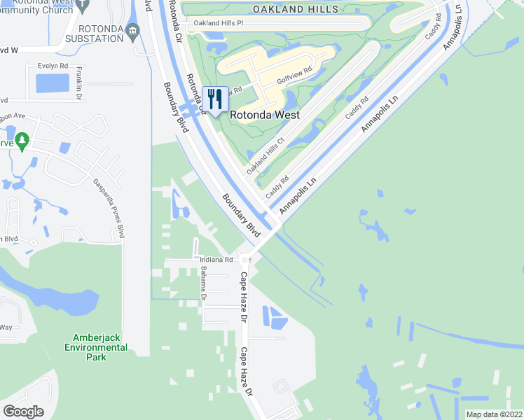 map of restaurants, bars, coffee shops, grocery stores, and more near 51 Rotonda Circle in Rotonda West