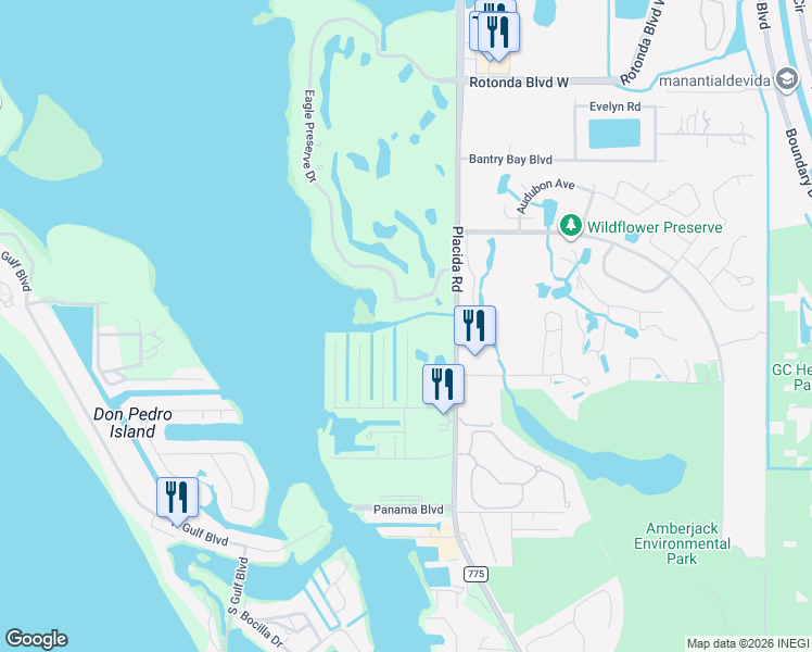 map of restaurants, bars, coffee shops, grocery stores, and more near 10412 Raymond Street in Englewood
