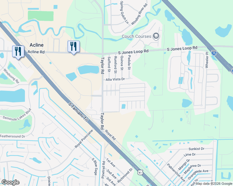 map of restaurants, bars, coffee shops, grocery stores, and more near 173 Tarpon in Port Charlotte