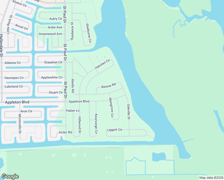 map of restaurants, bars, coffee shops, grocery stores, and more near 16261 Rennie Road in Port Charlotte