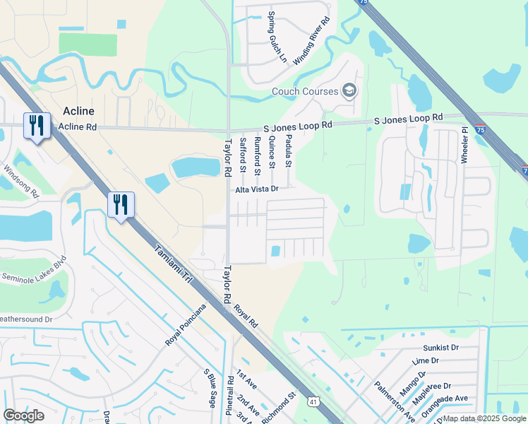 map of restaurants, bars, coffee shops, grocery stores, and more near 27 North Manatee Loop in Punta Gorda