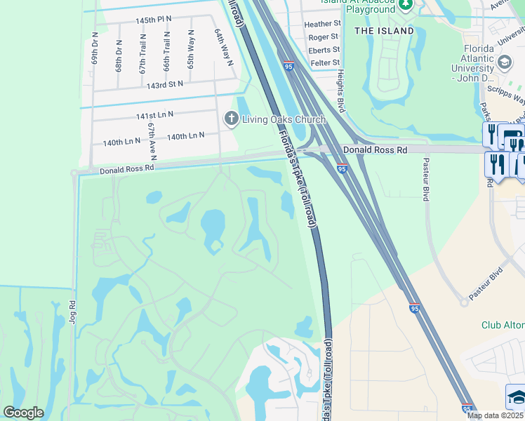 map of restaurants, bars, coffee shops, grocery stores, and more near 13807 Whispering Lakes Lane in West Palm Beach