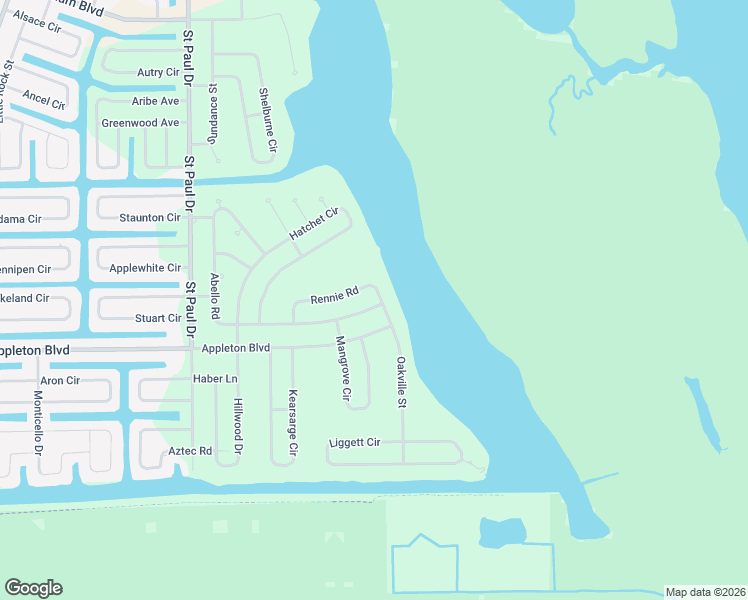 map of restaurants, bars, coffee shops, grocery stores, and more near 10607 Abello Road in Port Charlotte