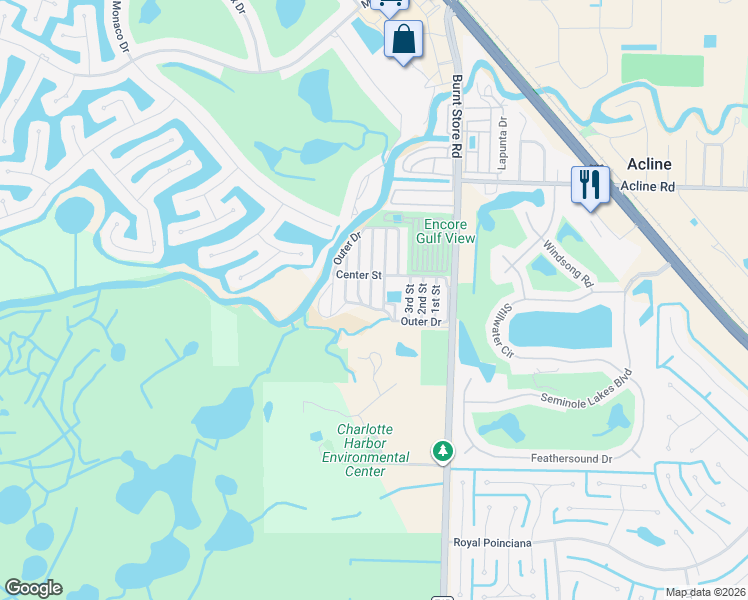 map of restaurants, bars, coffee shops, grocery stores, and more near 6th Street in Punta Gorda