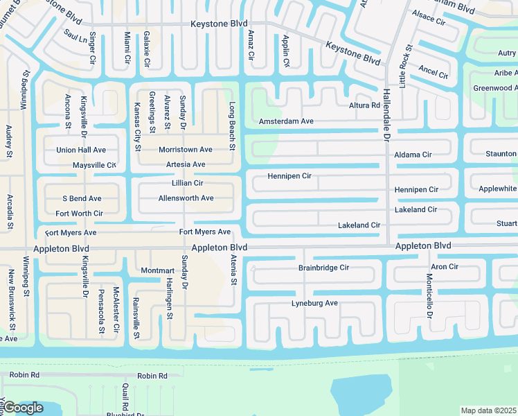 map of restaurants, bars, coffee shops, grocery stores, and more near 15248 Lakeland Circle in Port Charlotte