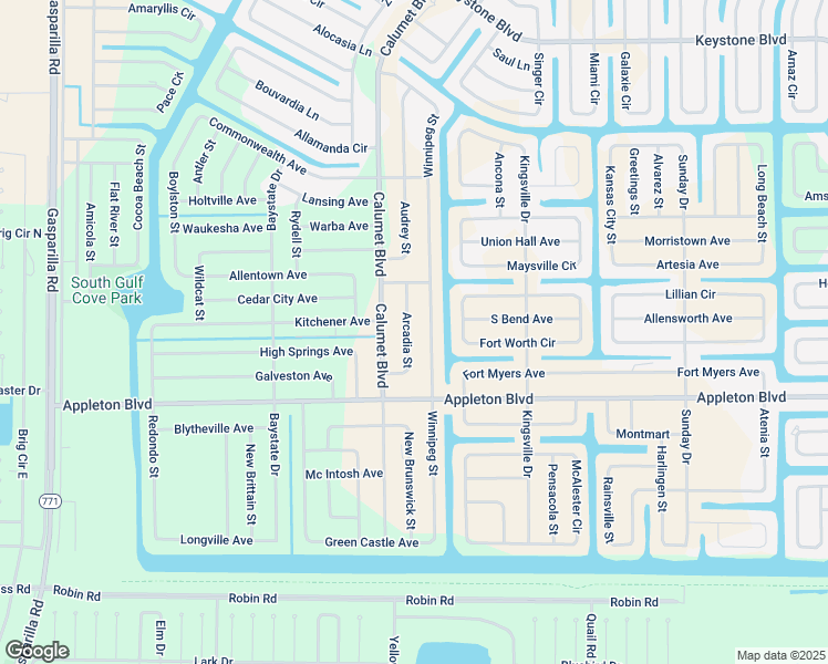 map of restaurants, bars, coffee shops, grocery stores, and more near 10234 Arcadia Street in Port Charlotte