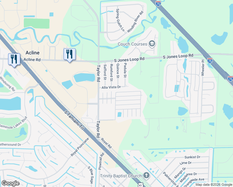 map of restaurants, bars, coffee shops, grocery stores, and more near 27 North Manatee Loop in Punta Gorda